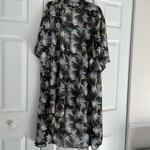 Sheer Floral Kimono Duster